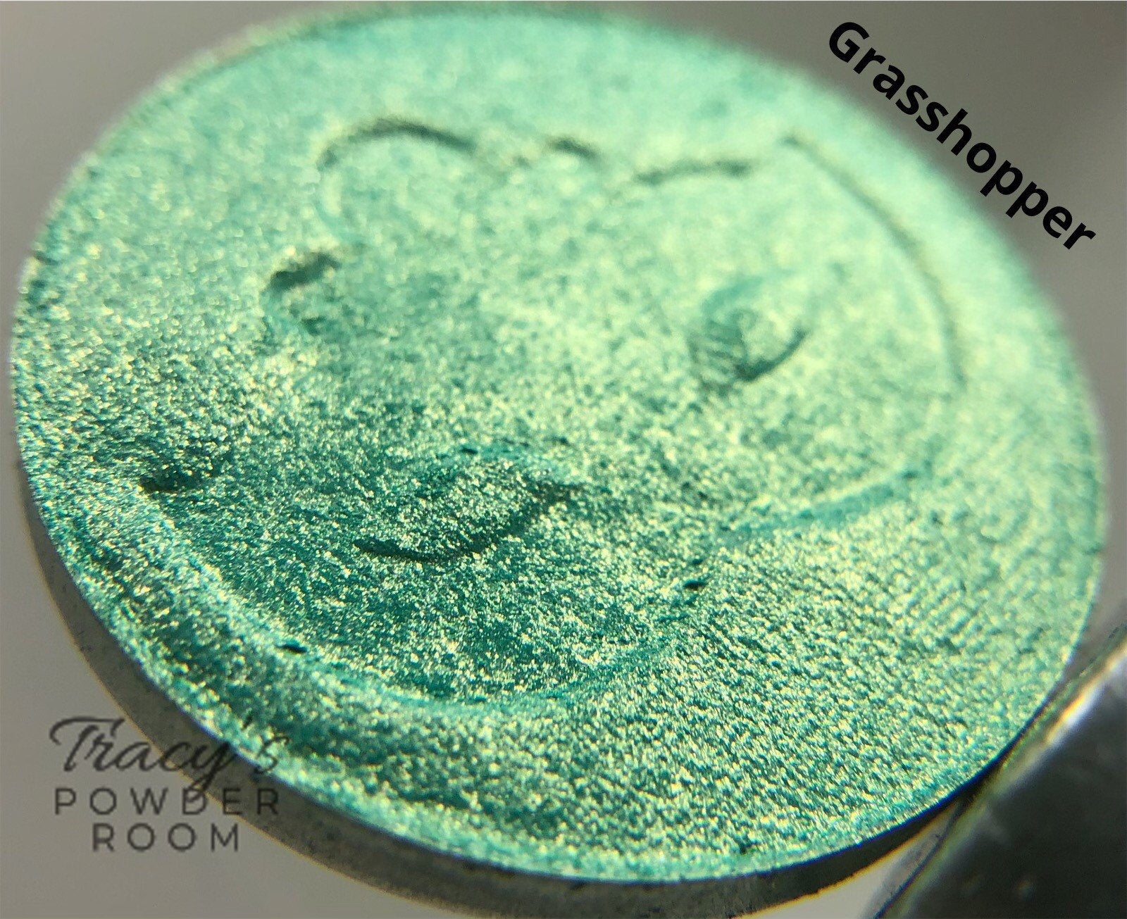 GRASSHOPPER  Pressed Pigment/Eyeshadow, Green Eyeshadow, Duochrome, Indie Make up, Indie Eyeshadow, Gift for her, Mua, Gold Eyeshadow